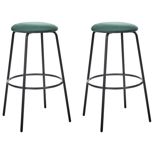 Lot De 2 Chaises De Bar Morton Velours Vert Émeraude