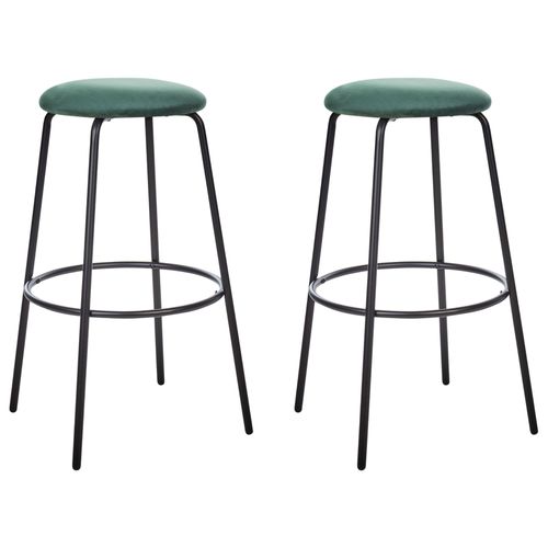 Lot De 2 Chaises De Bar En Velours Vert Émeraude Morton