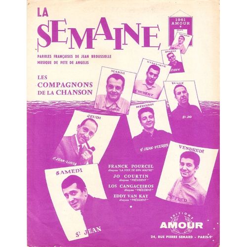 Partition Feuillet Les Compagnons De La Chanson La Semaine