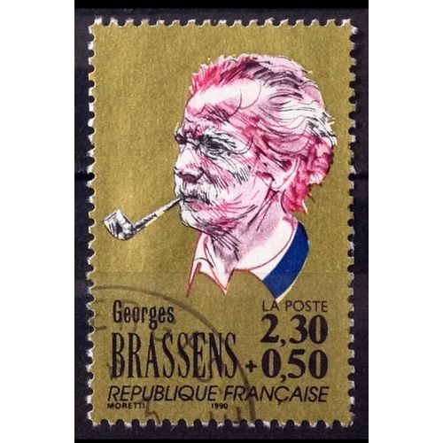 Personnages Célèbres Chanson - Georges Brassens 2,30+0,50 (Très Joli N° 2654) Obl - France Année 1990 - N28632