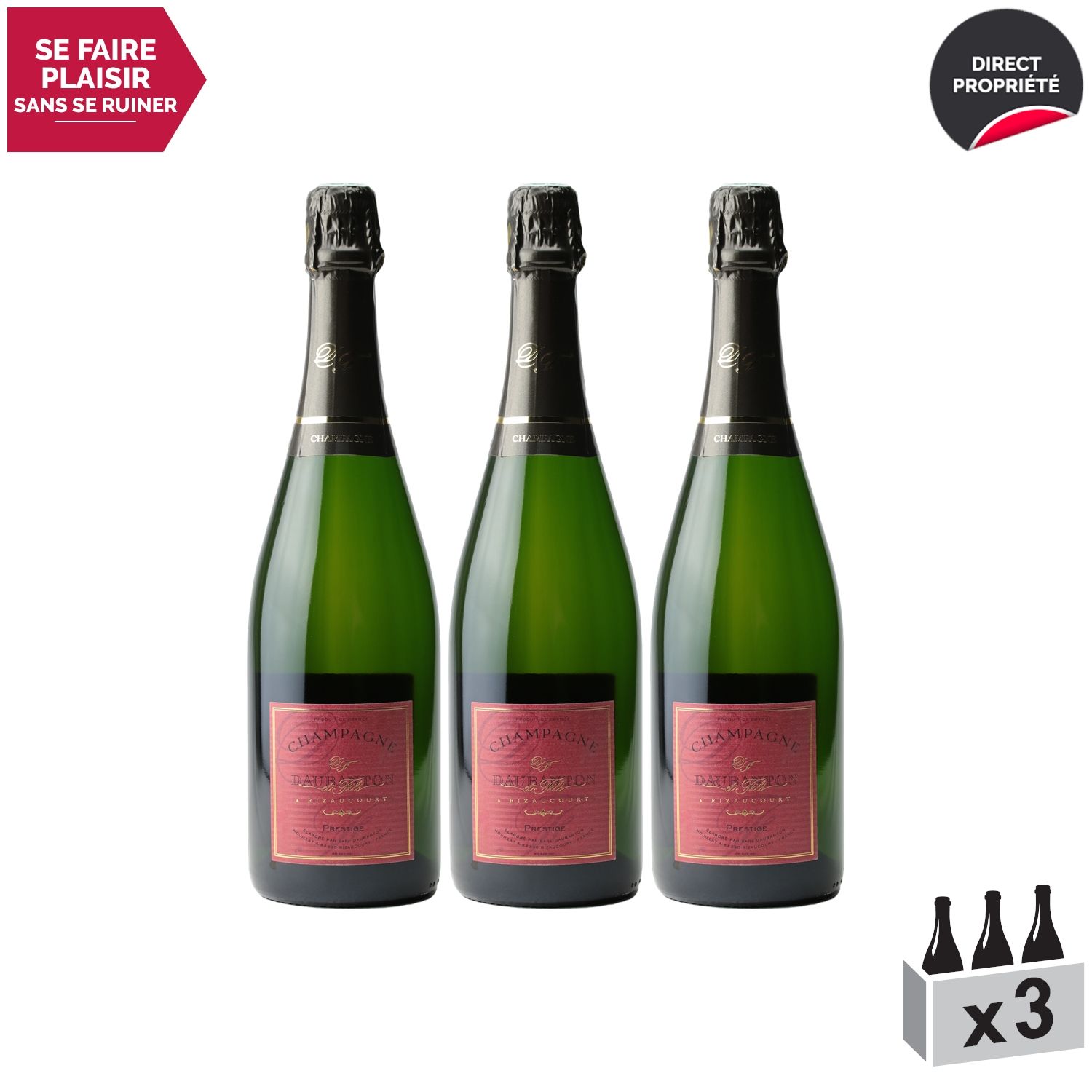 Daubanton Champagne Prestige Extra Brut Blanc X3