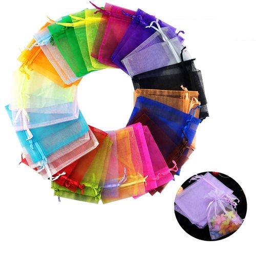Sacs En Organza De Luxe Bijoux De Mariage De Qualité? Pochette Pour Faveurs? 7x9cm? Organisateur De 100 Pièces? Sac Pour Bonbons De Noël