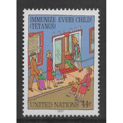 Nations Unies, New York, Timbre-Poste Y & T N° 511, 1987 - Vaccinez Tous Les Enfants!