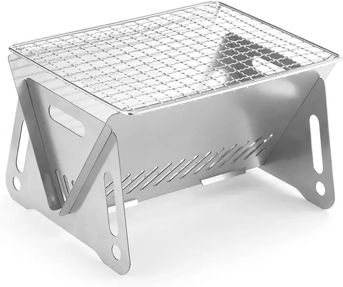 Mini Barbecue, Barbecue Portable Mini Barbecue à Charbon Pliable BBQ Grill Barbecue, Barbecue au charbon de bois pour 1 à 2 personnes (21 * 16 * 12cm) (Model 2)