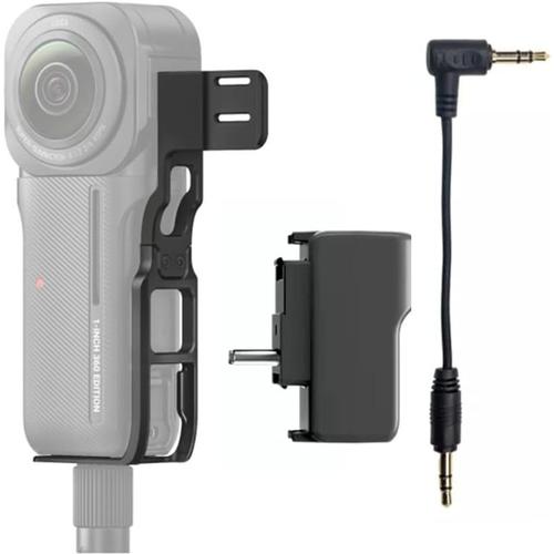 pour Insta360 One RS 1-inch 360 Invisible Mic Support/Mic Adaptateur (pour RØDE Wireless GO et GO II) (Support + Adaptateur pour Micorophone)