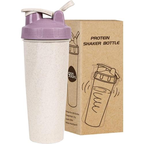 Shaker À Protéines 900 Ml Pour Le Sport Et Les Excursions, Sans Bap, Bouteille De Haute Capacité De 32 Oz Avec Poignée Créable, Convient Pour Les Enfants Femmes Et Les Hommes