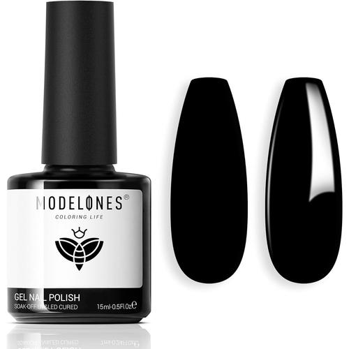 Vernis Semi Permanent,15ml Vernis À Ongles Noir, Nail Art Vernis Gel Uv Semi Permanent, Uv Led Soak Off Nail Design Gel Nail Polish Vernis Manucure 