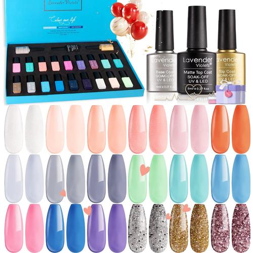 21 Pcs Vernis Gel UV Semi Permanent Ongle Gel Nail Polish Couleur vernis à ongles lot Paquet Cadeau LED Kits De Manucure F986C