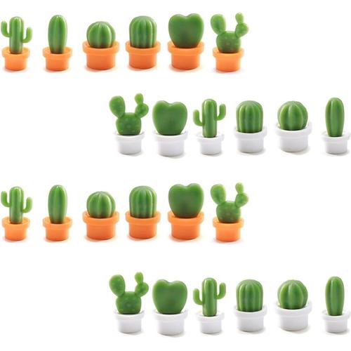 24 Pièces Aimant Cactus,Plantes Succulentes Mignonnes Aimants pour Maison Armoires de Bureau Tableaux Blancs et Photos Cactus Magnet