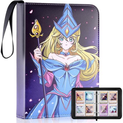 Classeur Cartes Compatible avec YGO Carte, Album Carte, Livre Rangement Carte Collection, Porte Cartes à Collectionner pour PM/MTG/YGO Carte, Capacité de 400 Cartes (Magician Girl)