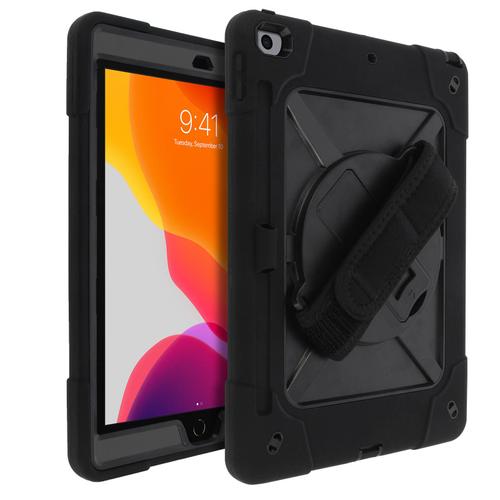 Coque Ipad 2021, 2020 Et 2019 10.2 Poignée Rotative Support Bandoulière Noir