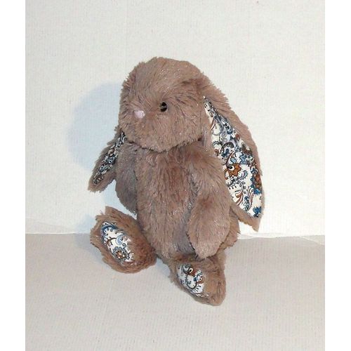 Lapin Marron Jellycat Peluche Doudou Interieur Des Oreilles Et Des Pattes Arrieres Decors Fleurs 30 Cm Jellycat