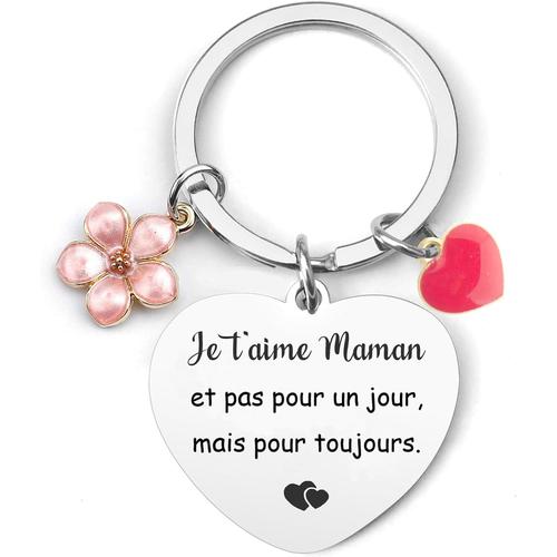 Cadeau Maman, Cadeau Fête des Mères, Porte Clef Maman - Je t'aime, Maman - Idée Cadeau Anniversaire Maman, Cadeau Noel Maman