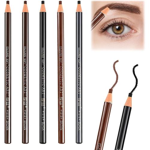 Crayon Sourcil Imperméable À L'eau 5 Pièces, Crayon Microblading Sourcil, Waterproof Eyebrows Pencil, Kit De Fournitures Pour Sourcils Maquillage (5, Crayon À Sourcils En 5 Couleurs) 