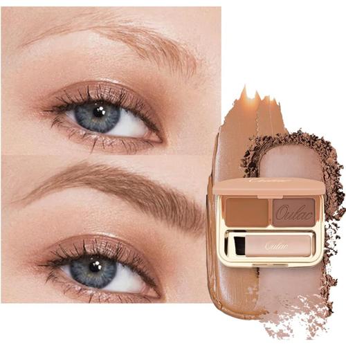 Palette à sourcils Waterproof-Gel À Sourcils Longue Tenue Maquillage Sourcil Poudre Cire à Sourcils 2 IN 1, Résultat Naturel Facile à colorer, Avec Pinceau Et Miroir (Ginger)