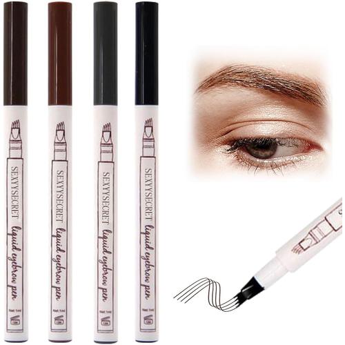 Crayon À Sourcils Liquide 4 Pcs, Crayon Sourcils Waterproof, Sourcils Avec Pointe Micro-Fourche, Imperméable Et Résistant À La Sueur, Pour Sourcils D'apparence Naturelle Maquillage 