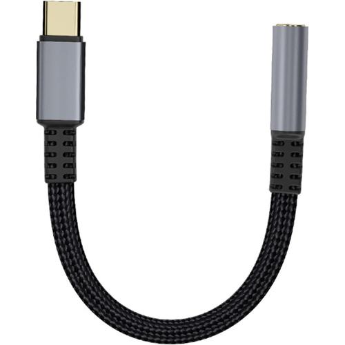 Adaptateur USB C Jack 3,5mm, Adaptateur de Prise de Casque USB C, Adaptateur Jack USB Type C Audio pour Galaxy S22 S21 S20 Pixel 7 6 Huawei P40 P30 P20 Xiao-mi OnePlus USW. (Gris)