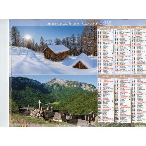 Calendrier La Poste 2018 - Montagne - Auron - Saint Pierre D'entremont - Maljasset -