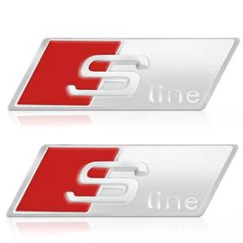 LOGO AUDI S LINE NOIR emblème COFFRE badge SLINE AUDI A1 A3 A4 B6.. Neuf 