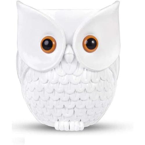 Support de Bureau pour Amazon Echo Dot 2nd / 3rd / 4th / 5th/ Google Home Mini Hibou Support de Bureau Accessoires avec Gestion des câbles intégrée, Pas de vis nécessaires pour Haut-parleurs (Blanc)