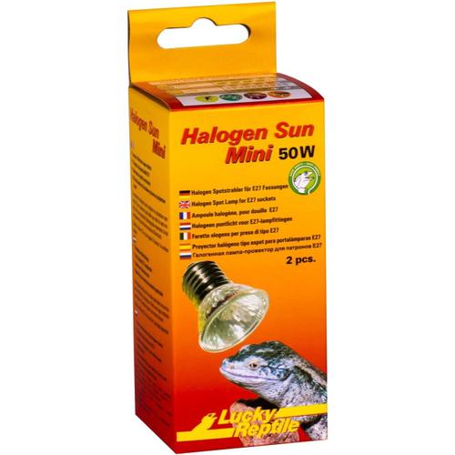 Halogen Sun Mini Double Pack - Lampe Chauffante 20 W Pour Douilles E27 - Mini Lampe Halogène Pour Reptiles - Avec Spectre De Lumière