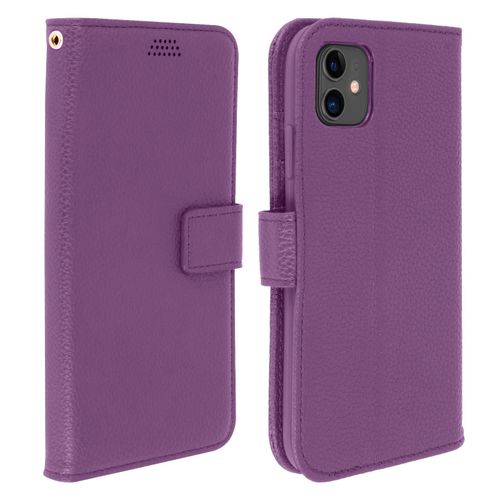 Housse Iphone 11 Étui Folio Porte Carte Support Vidéo Violet