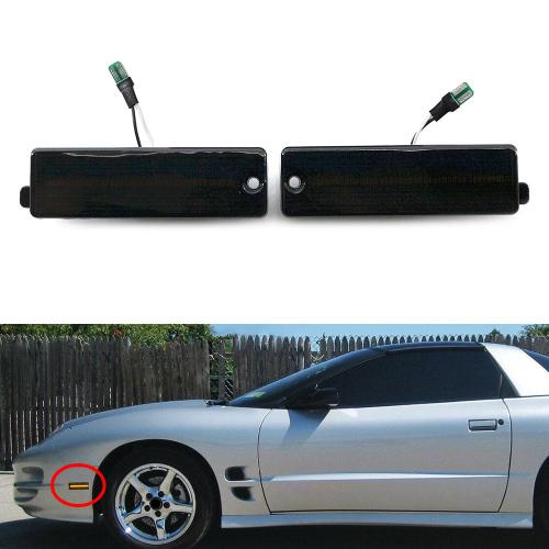 Enquêter De Position Latéral De Pare-Chocs Avant Noir Fumé Pour Voiture, Pontiac, Firebird, 1998, 1999, 2000, 2001, 2002, 5977941, Gm2550179, 1 Paire