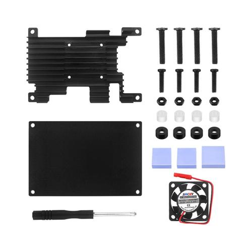 Boîtier En Aluminium Pour Orange Pi 3, Avec Ventilateur De Refroidissement, Panneau De Développement, Coque De Refroidissement Passive