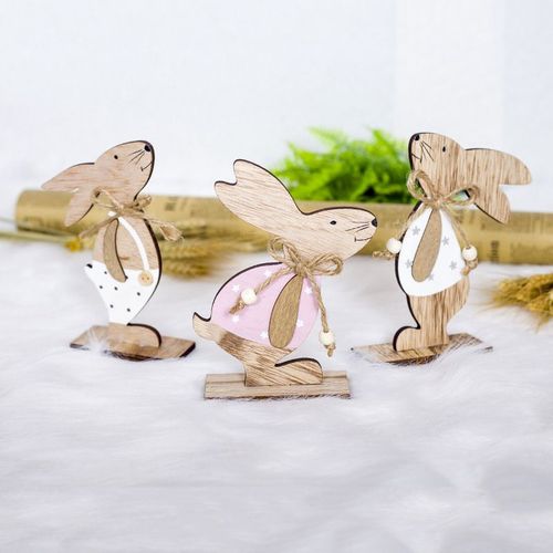 Décoration De Pâques Lapin En Bois Pour La Maison Ornements De Pâques En Bois Fournitures Pour La Maison Et Fête Jouets Joyeux Pâques Pour Enfants