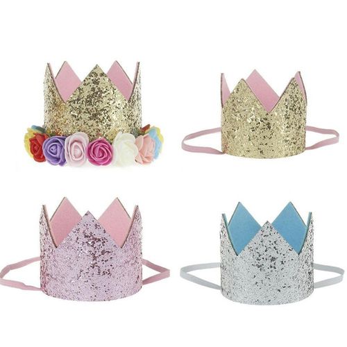 Couronne À Paillettes En Mini Feutré Pour Fête D'anniversaire Chapeau De Prince Et De Princesse Accessoires Décoratifs Pour Réception-Cadeau Pour Bébé Nouvelle Collection