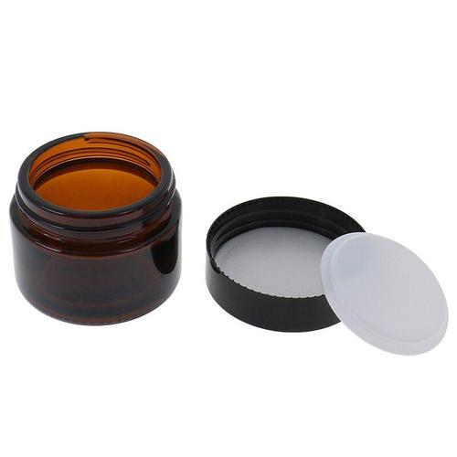 1 Pièces 10g/15g/20g/30g/50g/100g Verre Ambre Brun Cosmétique Visage Crème Bouteilles Baume À Lèvres Échantillon Conteneur Pot Pot Maquillage Magasin Flacons 