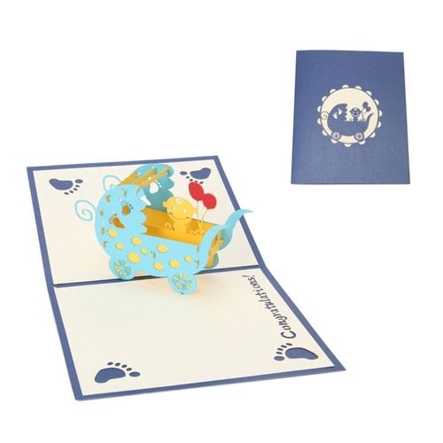 Carte De V¿Ux Vintage En Papier Pop-Up 3d Cartes Origami Découpées Au Laser Carde De Bébé Design Anniversaire Carte D'invitation Bricolage Kirigami