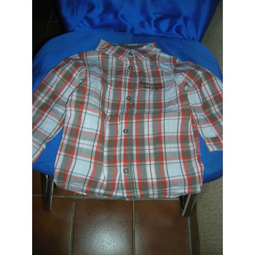 Chemise Manches Longues Mes Petits Cailloux Fort Comme Mon Papa 18 Mois