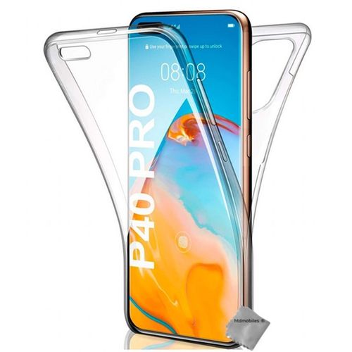 Housse Etui Coque Silicone Gel 360 Integrale Pour Huawei P40 Pro + Verre Trempe - Transparent