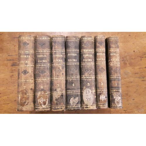 Biblia Sacra Vugatae Editionis Sixti V. Ponti. Maximi Jussu Recognita, Et Clementis Viii. 7 Tomes.