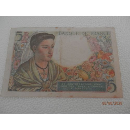 Billet 5 Francs 1943