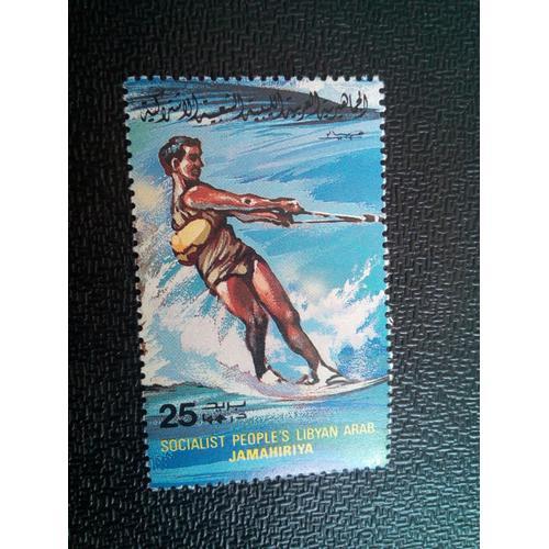 Timbre Libye Yt 1274 Sports Nautiques, Monoski 1984 ( 60604 )