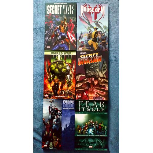 Lot 6 Tomes Marvel Select (Secret War, House Of M, World War Hulk, Secret Invasion, Siege, Fear Itself)