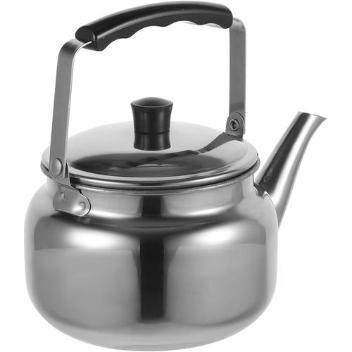 Argent Bouilloire À Thé Sifflante En Acier Inoxydable 1l Chaudière À Eau Sur La Cuisinière Théière À Fond Plat Adaptée À L'eau Bouillante Sur Cuisinière À Induction Cuisinière À Gaz Pour