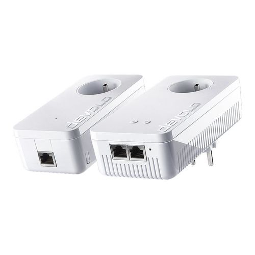 devolo dLAN 1200+ WiFi ac - Starter Kit - adaptateur CPL 1GbE, HomePlug AV (HPAV) - Wi-Fi 5 - Bi-bande - Branchement mural