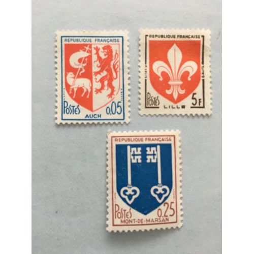 Timbres Neufs Armoiries De Villes Auch-Lille - Mont De Marsan