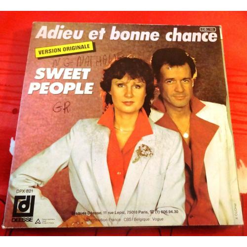 Disque Vinyle 45 Tours - Sweet People - Adieu Et Bonne Chance Vo