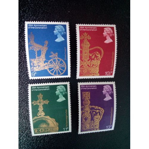Timbre Angleterre Yt 864 A 867 Séries: 25e Anniversaire Du Couronnement 1978 ( 80604 )