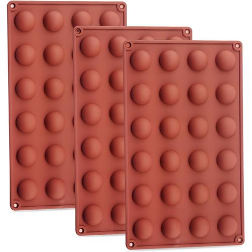 3 Pcs Moules En Silicone À 24 Cavités En Demi-Sphères, Moules À Chocolat Outil Pour Les Desserts Au Chocolat Moule Silicone Patisserie Moule Tablette Chocolat Pour Bombes De Chocolat Chaud Gateaux