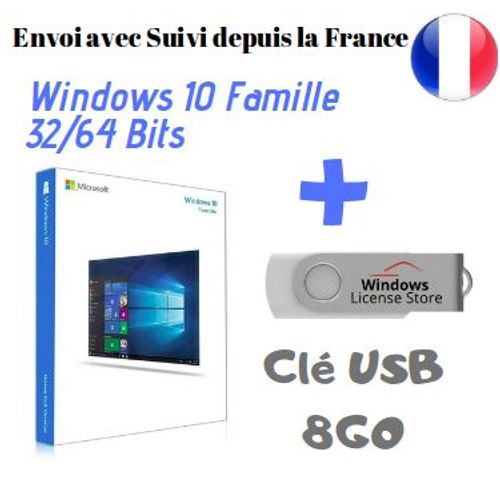 Clé Usb Bootable Windows 10 Famille 32/64 Bits + Licence