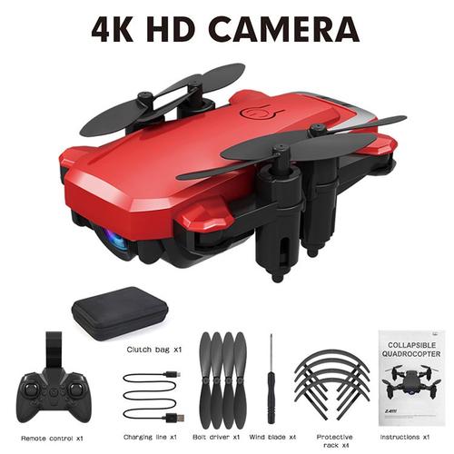 Rouge Hj03 Quadricoptère Pliable Drone Wifi 4k Hd Caméra Mini Rc Drone Photographie Aérienne Jouet D'avion-Générique