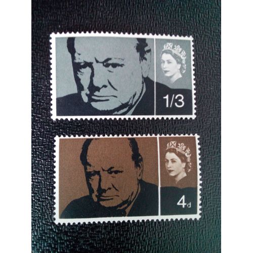 Timbre Angleterre Yt 397 - 398 Séries: Commémoration De Sir Winston Churchill 1965 ( 80604 )