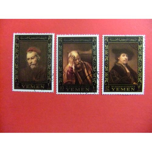 46 Yemen 1967 / Autoportraits Du Peintre Rembrandt / Yvert Timbres Utilisés (Fu)