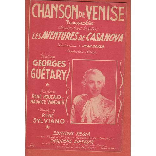 Chanson De Venise "Les Aventures De Casanova" Georges Guétary