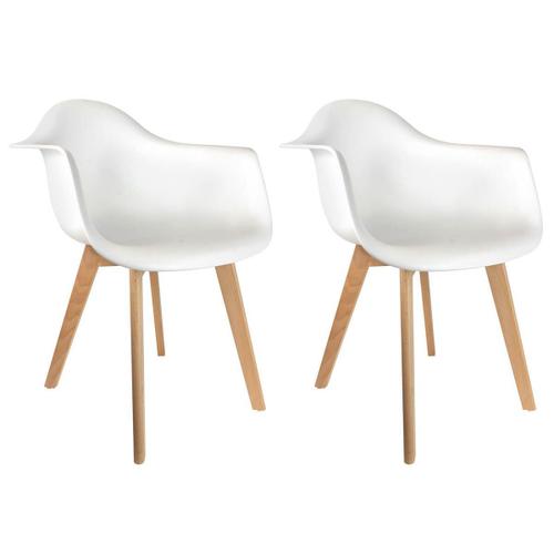 Travis - Lot De 2 Fauteuils Assises Blanches